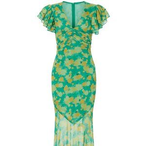DE LA VALI - PALMERA MAXI DRESS IN GREEN FLORAL